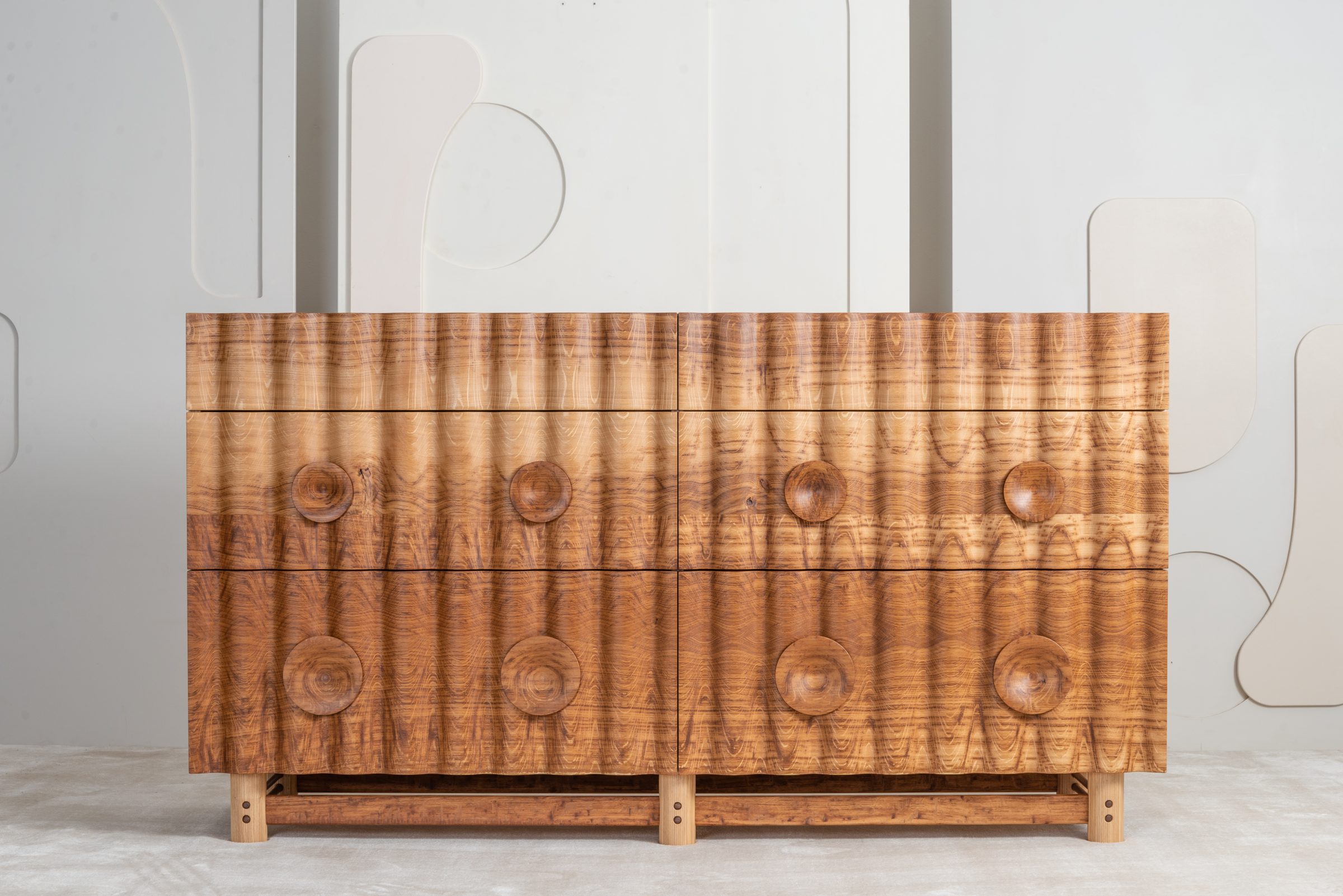 Jan Hendzel Studio Double bowater brown oak chest of drawers