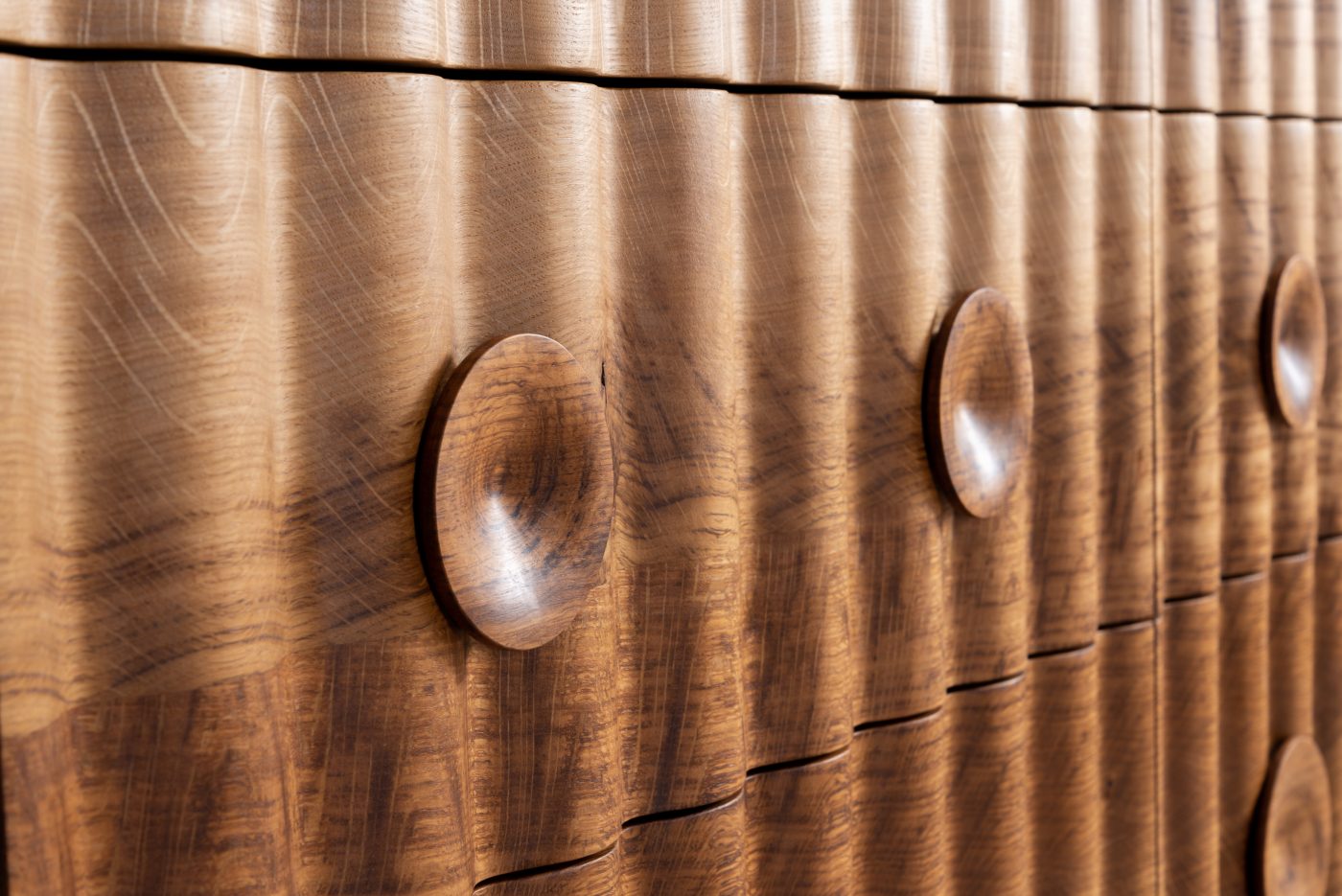 Jan Hendzel Studio Double bowater brown oak chest of drawers-3